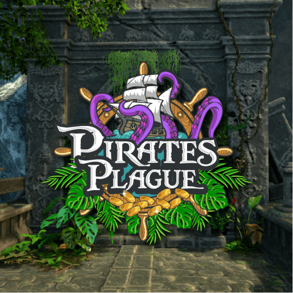 Pirates Plague logo with a pirate ship and the tentacles of a kraken surrounding it